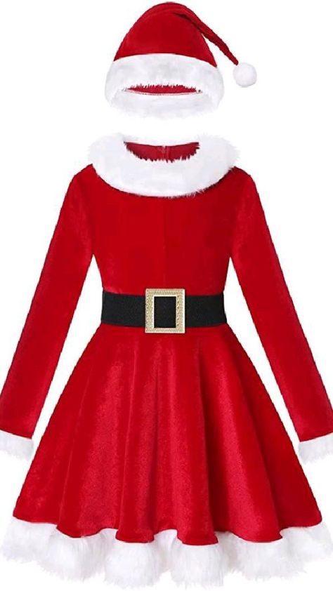 Red Dress Christmas, Mrs Claus Costume, Mrs Claus Outfit, Christmas Dress Outfit, Kids Christmas Dress, Holiday Outfits Christmas, Santa Dress, Trendy Christmas Outfits, Red Christmas Dress