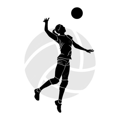 Volleyball Silhouette, Volleyball Jersey Design, Ball Silhouette, Sport Silhouette, Vector Girl, Volleyball Net, Volleyball Jerseys, Volleyball Inspiration, Volleyball Pictures