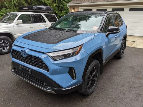 2022 Rav4 Hybrid XSE Cavalry Blue - Let the adventures begin - build thread | Toyota RAV4 Forums Rav 4 Toyota, 2022 Rav4, Toyota Rav4 Hybrid, 17 Wheels, Rav4 Hybrid, Rav 4, Cement Gray, Hybrid Car, Super White