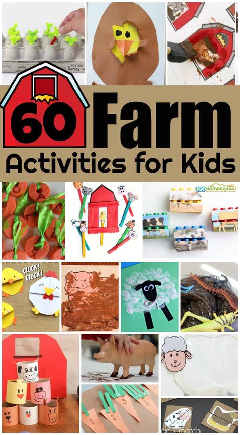 Barnyard Activities For Kids, Barnyard Preschool Activities, Old Mcdonald Crafts Preschool, Farm Summer Camp Activities, Farm Curriculum Toddlers, Farm Homeschool Activities, Farm Ideas For Preschool, Farm Books For Preschool, Farm Camp Ideas