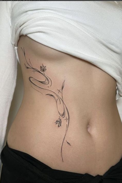 Elegant flower branch waist tattoo for a delicate, feminine look Flower Branch Tattoo, Minimalist Tattoos For Women, Waist Tattoo, Waist Tattoos, Thinking About Them, Branch Tattoo, Women Back, Detailed Tattoo, Minimalist Tattoos