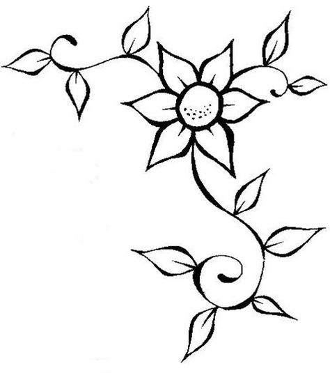 florzinhas Vine Drawing, Simple Flower Drawing, Easy Flower Drawings, Space Drawings, Flower Drawing Tutorials, Flower Sketches, Flower Stencil, Easy Doodle Art, Butterfly Drawing