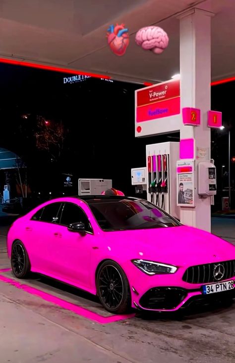 Bmw Rose, Hot Pink Cars, Pink Cars, Girly Car Accessories, Dream Cars Mercedes, Girly Car, Lux Cars, Car Goals, Classy Cars