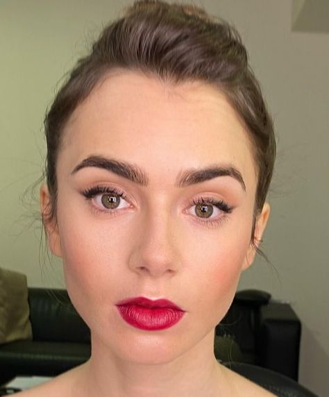 Aurélie PAYEN on Instagram: "Behind the scene ✨Emily in Paris Season 2 ✨ Episode 6 💄For this look I used a plum red deep lipstick with matte finish Beauty team #lilyjcollins ❤️ @lilyjcollins Stylist @mshangaimx @patriciafield @sarahnakhlecerruti Makeup @aureliepayenmakeup Hairstylist @mikedesir @emilyinparis @netflix" Deep Lipstick, Plum Lipstick, Red Lipstick Makeup, Makeup Secret, Paris Inspired, Mermaid Makeup, Emily In Paris, Behind The Scene, Lipstick Makeup