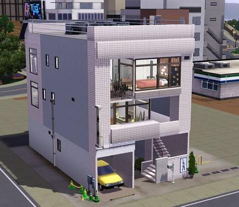 Mod The Sims - Tokyo Mashup: Small Townhouse Sims 4 Japanese Apartment, Japanese Apartment Exterior, Small Townhouse, Tokyo House, Korean Apartment, Sims 2 House, Japanese Apartment, Asakusa Tokyo, Japanese Buildings