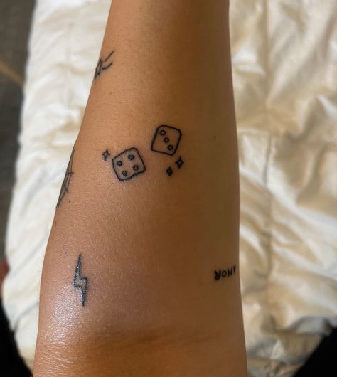 7 Dice Tattoo, Tiny Dice Tattoo, Card Game Tattoo, Lucky Dice Tattoo, Dice Tattoos, Domino Tattoo, Eightball Tattoo, Spade Tattoo, Dice Tattoo