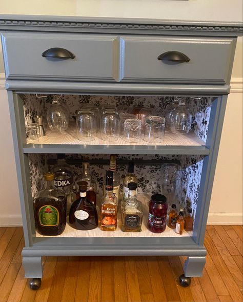 Dresser To Bar Cart, Dresser Bar Cart, Bar Dresser Ideas, Dresser Into Bar, Dresser Bar Ideas, Dresser To Bar, Tv Stand Into Bar Cart, Repurposed Bar Cart, Dresser Into Bar Cabinet