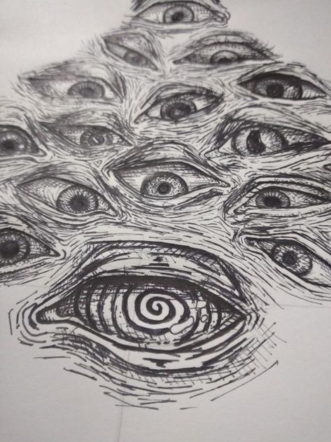 Eye Twitching, Eyeball Art, Scary Drawings, Arte Grunge, Character Artist, Dark Art Drawings, Drawings Ideas, Dark Art Illustrations, Doodle Art Designs