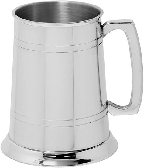 Amazon.com | English Pewter Company 1 Pint Pewter Beer Mug Tankard With Glass Bottom Base [EP001GB]: Beer Mugs & Steins Pewter Tankard, Home Brewing Beer, Sheffield England, Alexander Hamilton, Beer Mugs, Frothing Pitcher, Modern Square, Nature Prints, Tea Mug