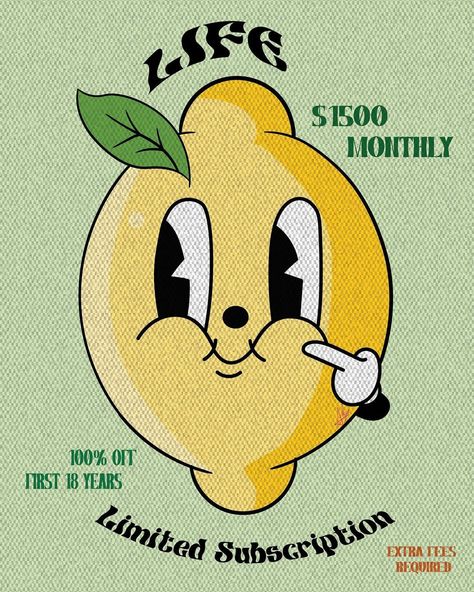 Mood Graphic Design, Waffle Graphic Design, Guava Logo, Lemon Illustration Design, When Life Gives You Lemons, Lemon Graphic Design, Lemonade Cup, Lemon Character, Lemon Cartoon