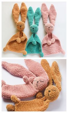 Crochet Baby Projects, Bunny Lovey, Lovey Pattern, Crochet Lovey, Easter Crochet Patterns, Pola Amigurumi, Crochet Baby Toys, Diy Magazine, Haken Baby