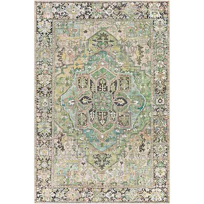 Surya Iris 5 x 8 Dark Green Indoor Abstract Area Rug in the Rugs department at Lowes.com Vintage Medallion, Surya Rugs, Green Area Rugs, Traditional Area Rugs, Accent Rugs, Green Rug, Indoor Area Rugs, Indore, Rug Making