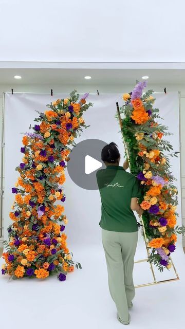 Door Arch, Arch Frame, Frame Decoration, Flower Wedding, Frame Decor, Orange And Purple, Wedding Styles, Follow Us, Wedding Flowers