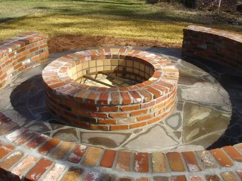 Brick Seating, Cheap Outdoor Fire Pit, Burn Pit, Fire Pit Landscaping Ideas, Portable Fire Pit Ideas, Fire Pit Video, Fire Pit Plans, Fire Pit Essentials, Landscaping Grasses