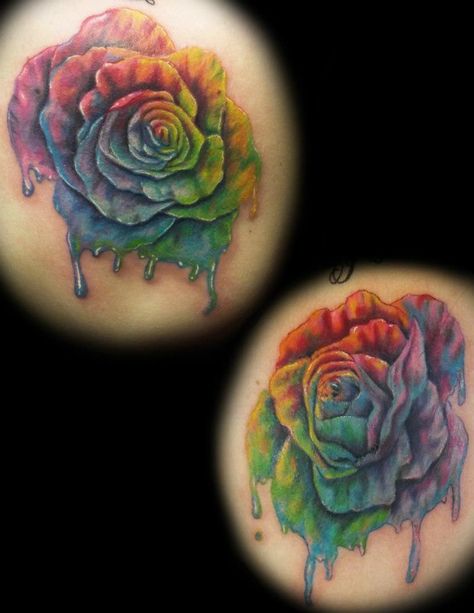 Tie Dye Roses Tye Dye Rose Tattoo, Tie Dye Tattoo, Tie Dye Roses, Rose Tattoo Thigh, Watercolor Rose Tattoos, In Loving Memory Tattoos, Rose Hand Tattoo, Tie Dye Birthday, C Tattoo