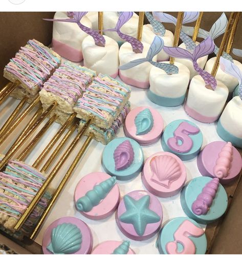 Mermaid Brownies, Mermaid Treats Dessert Tables, Mermaid Favors, Ariel Birthday Party, Mermaid Birthday Party Decorations, Mermaid Theme Birthday Party, Mermaid Birthday Cakes, Ariel Birthday, Birthday Party Treats