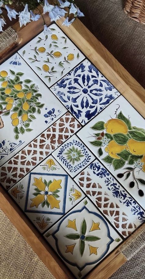 Ceramic Tile Crafts, Houses Decor, Pottery Tiles, Ceramic House Numbers, House Number Plaque, Handmade Ceramic Tiles, Luxurious Bedroom, Butcher Block Countertops, Diy Pottery