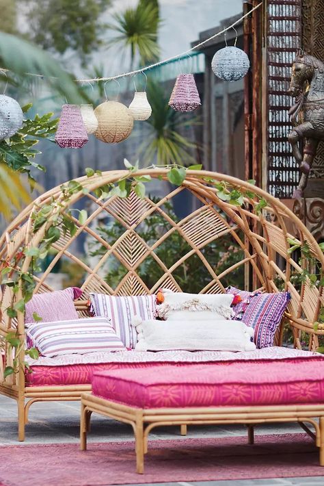 Best Outdoor Furniture From Anthropologie | 2022 | POPSUGAR Home Daybed Outdoor, Daybed Cushion, Hanging Furniture, Boho Outdoor, Outdoor Daybed, Outdoor Decorating, Day Bed, Outdoor Chair, Boho Home