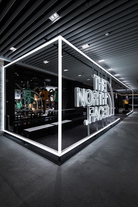 The North Face Basecamp by COORDINATION ASIA #thenorthface #tnf #retail #retaildesign #installations #coordinationasia #cooasia Car Showroom Design, Gym Lighting, Gym Design Interior, Gym Interior, Showroom Interior Design, Kiosk Design, Stall Designs, Exhibition Stand Design, Exhibition Booth Design