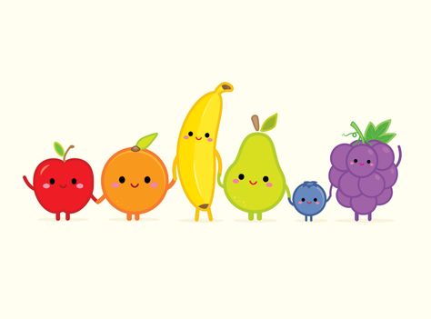 Jerrod Maruyama, Hand Art Kids, Happy Fruit, Vegetable Cartoon, Color Pencil Illustration, Fruit Cartoon, Funny Fruit, Food Cartoon, Fruit Illustration