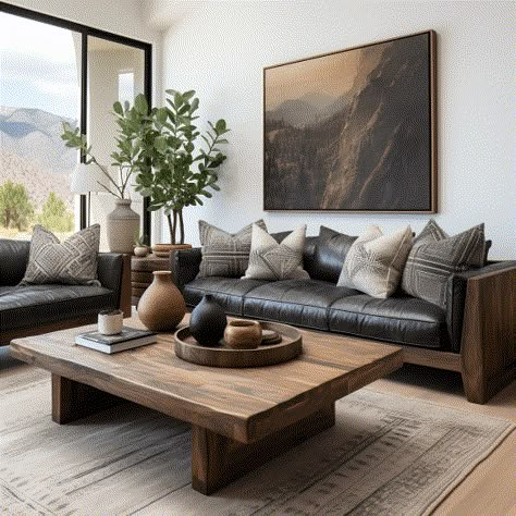 20 Dark Brown Couch Living Room Ideas With Leather & More Examples - HearthandPetals Dark Brown Sofa Living Room, Black Leather Couch Living Room, Brown Couch Living Room Ideas, Dark Leather Couches, Dark Brown Couch Living Room, Dark Brown Leather Sofa, Dark Brown Couch, Leather Couch Living Room Decor, Brown Leather Couch Living Room