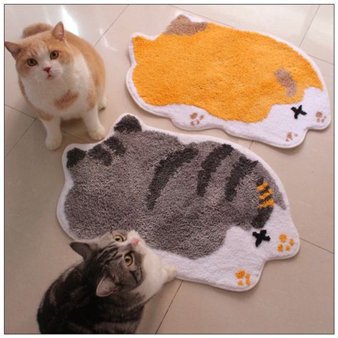 Cute Cat Dog Doormat Rugs sold by PlushyPets on Storenvy Cat Tufted Rug, Dog Back View, Cat Back View, Punch Rugs, Dog Doormat, Tuft Rug, Tufting Ideas, Rug Tufting, Cat Rug