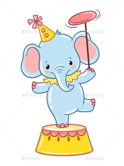 Elephant Vector, Circus Crafts, Circus Decorations, Circus Theme Party, Elephant Illustration, Circus Elephant, Elephant Drawing, Circus Animals, Circus Art