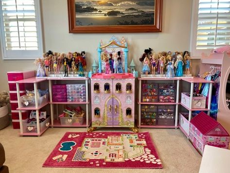 Perfect Playroom - From $300 - San Diego | Groupon Playroom Organization Storage, Big Playroom, Small Playroom Organization, Barbie Storage, Barbie Organization, Kids Room Storage, Doll Organization, Small Playroom, Doll Storage