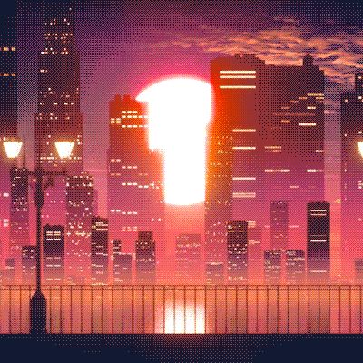 Moving Background Gif, Lofi Gif, Vaporwave Gif, Moving Background, Pixel City, Trippy Gif, Gif Background, Moving Backgrounds, Anime City