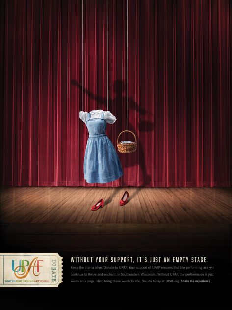 United Performing Arts Fund Print Advert By STIR: Stage, 3 | Ads of the World™ World Theatre Day, Clever Marketing, Menue Design, Formal Dresses For Men, Ad Of The World, Creative Advertising Campaign, Publicidad Creativa, Great Ads, Theatre Poster