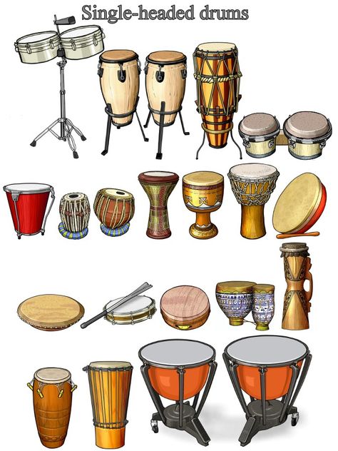 single-headed drums / #drum Drum Drawing, Drums Pictures, Drums Logo, Instrument Craft, Drum Instrument, Bongo Drums, Bride And Groom Silhouette, African Drum, Musician Art