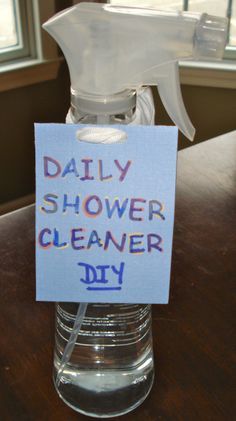 Daily Shower Cleaner Diy, Shower Cleaner Diy, Daily Shower Cleaner, Deep Cleaning Hacks, Homemade Cleaners, Hard Water Stains, Homemade Cleaning Products, Homemade Cleaning, Bathroom Cleaner