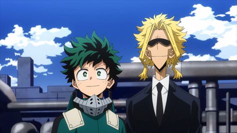 Toshinori Yagi (All Might) & Midoriya Izuku (Deku) Toshinori Yagi, Midoriya Izuku, Hero 3, All Might, Sonic And Shadow, Izu, Izuku Midoriya, My Hero, Naruto Shippuden