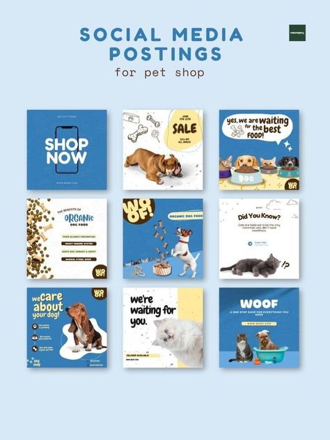 Pet Advertising, Pet Food Packaging, Pet Branding, Instagram Graphic Design, Canva Instagram Templates, Social Media Marketing Planner, Social Media Branding Design, Vet Clinic, Social Media Post Template