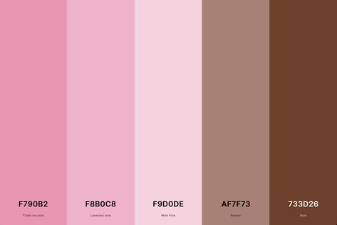 25+ Best Pink Color Palettes with Names and Hex Codes – CreativeBooster Rosy Color Palette, Brownish Pink Color, Pink And Brown Colour Palette, Neapolitan Color Palette, Kawaii Color Pallete, Pink Fall Color Palette, Warm Pink Color Palette, Brown Pink Color Palette, Black And Pink Color Palette