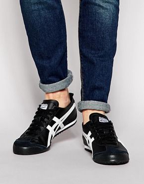 Onitsuka Tiger Mexico 66 Leather Trainers Onitsuka Tiger Women Outfit, Asics Outfit, Black Sneakers Outfit, Onitsuka Tiger Women, Onitsuka Tiger Mens, Tiger Shoes, Mens Sport Sneakers, Sneakers Outfit Men, Onitsuka Tiger Mexico 66