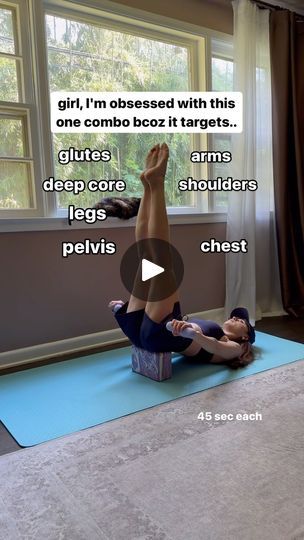 20K views · 8.8K reactions | Yes, I’ll admit it… this exercise combo is my obsession right now, and my online members know it well! 🤍

It’s one of those move combos that works your entire body at once—perfect for building strength, stability, and grace. Balancing on a yoga block? Amazing for pelvic floor health and core strength, which are key for a flatter tummy.

Don’t worry about how high you lift your legs—focus on form!

Here’s how I want you to try it: ✨ Grab light dumbbells, aim for balance and control. ✨ Work for 45 seconds, repeat 4 rounds.

We’ll hit:

Shoulders
Back
Arms
Chest
Deep core
Pelvic floor
Let me know in the comments if you give it a go or need help picking weights! 🏋️‍♀️

💫 Join my 2-week Pilates Challenge for more moves like this! Link in bio to sign up ✨

From on Bladder Control Exercises, Block Workout, Yoga Blocks Exercises, 20 Min Workout, Core Fitness, Pilates Ball, Wall Pilates, Pilates Challenge, Deep Core