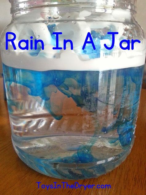 rain in a jar Rain In A Jar, Storm In A Jar, Tornado In A Jar, Preschool Rainbow, Rainbow In A Jar, Prek Science, Camp Craft Ideas, Rainy Day Ideas, Rainbow Weather