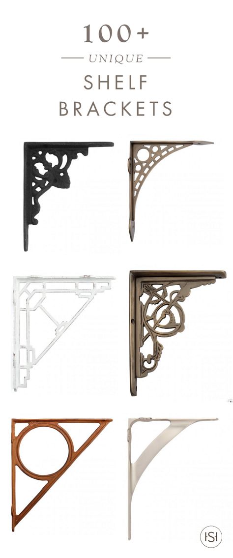 When you want to incorporate exposed shelving to your home but want it to add that bit of something extra to your space, that’s where Signature Hardware’s collection of 100 + Unique Shelf Brackets come in handy! Cool Shelf Brackets, Wall Brackets Decorative, Unique Shelf Brackets, Shelf Support Ideas, Shelf Brackets Ideas, Shelf Bracket Ideas, Wall Shelves With Brackets, Farmhouse Shelf Brackets, Copper Shelf Brackets