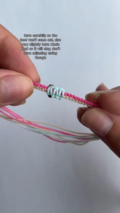 10 Easy Bracelet Patterns for Beginners Adjustable String Necklace, Different Ways To Tie Bracelets, How To Adjustable Knot Bracelet, Cord Friendship Bracelets, Ways To Tie Bracelets, String Brackets Ideas, Anklet Ideas String, Friendship Bracelets Ending Ties, Friendship Bracelet Adjustable Knot