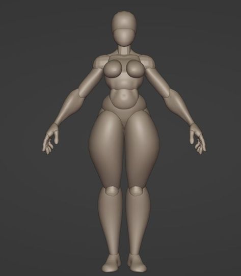 A female character Blockout created in Blender Character Blockout, Blender Character, Character Anatomy, Blender Character Modeling, Model Sheet, 3d Artwork, Female Character, Character Sheet, Character Modeling