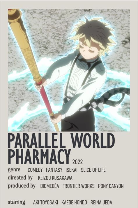 Best Isekai Anime, Isekai Anime Recommendations, Parallel World Pharmacy, Isekai Anime, Anime Minimalist Poster, Parallel World, Animated Movies For Kids, Anime Magi, Anime Suggestions