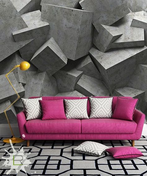 3D wall stickers 3d Wall Painting, 3d Wall Murals, 3d Wall Decor, Wall Paint Designs, Colour Pop, Mural Painting, Wall Deco, 3d Wall, Wall Paint