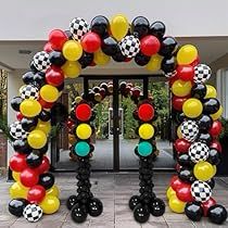 Race Car Theme Party, Light Balloons, Car Theme Party, Movie Theme Birthday Party, Blaze Birthday, Balloon Arch Decorations, Race Car Themes, Balloons Arch, Car Themed Parties