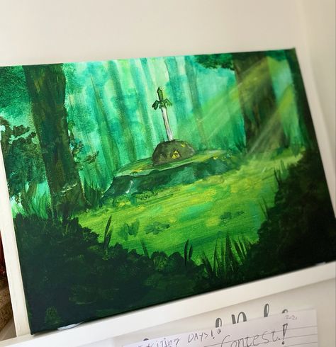 #botw #legendofzelda Zelda Watercolor Art, Zelda Art Painting, Zelda Painting Ideas, Legend Of Zelda Painting, Zelda Painting, Zelda Art, Marker Drawing, The Legend Of Zelda, Painting Art Projects