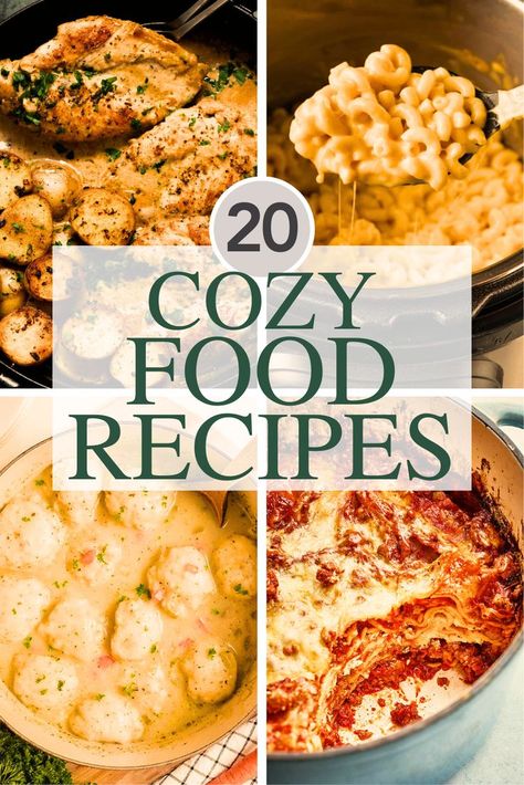 20 Comfort Food Recipes. Dutch Oven Lasagna, Winter Dinner Ideas, White Chicken Lasagna, Yummy Noodles, Winter Meals, Winter Warmers Recipes, Cold Weather Food, Hearty Comfort Food, Jambalaya Recipe