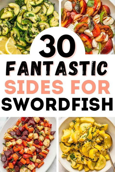 These delicious side dishes for swordfish all pair so well with the fish! Swordfish Dinner, Garlic Asparagus, Delicious Side Dishes, Lemon Herb, Roasted Garlic, The Fish, Asparagus, Quinoa, Side Dishes