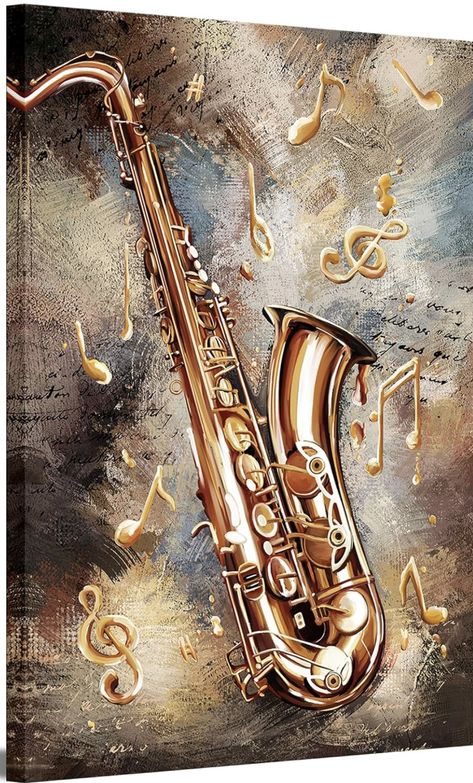 Saxophone Aesthetic, Art Deco Artwork, Rock N Roll Art, Music Painting, Music Pictures, Diamond Painting Kits, Art Desk, Painting Vintage, Vintage Music