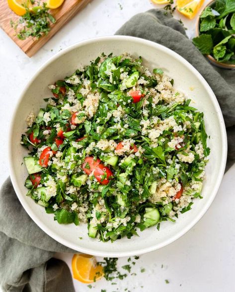 Tabbouleh Salad Bowl | Munching With Mariyah Lebanese Tabbouleh, Pickled Beet Salad, Tabbouleh Salad Recipe, Red Lentil Curry, Lemon Vinaigrette Dressing, Cucumber Varieties, Tabbouleh Recipe, Quinoa Tabbouleh, Tabbouleh Salad