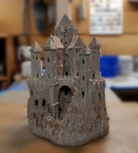 Fairy Garden Castle, Stone Carving Sculpture, Fish Tank Terrarium, Clay Fairy House, Fairy Castle, Pottery Houses, Aquarium Ornaments, Clay Fairies, Clay Crafts Air Dry